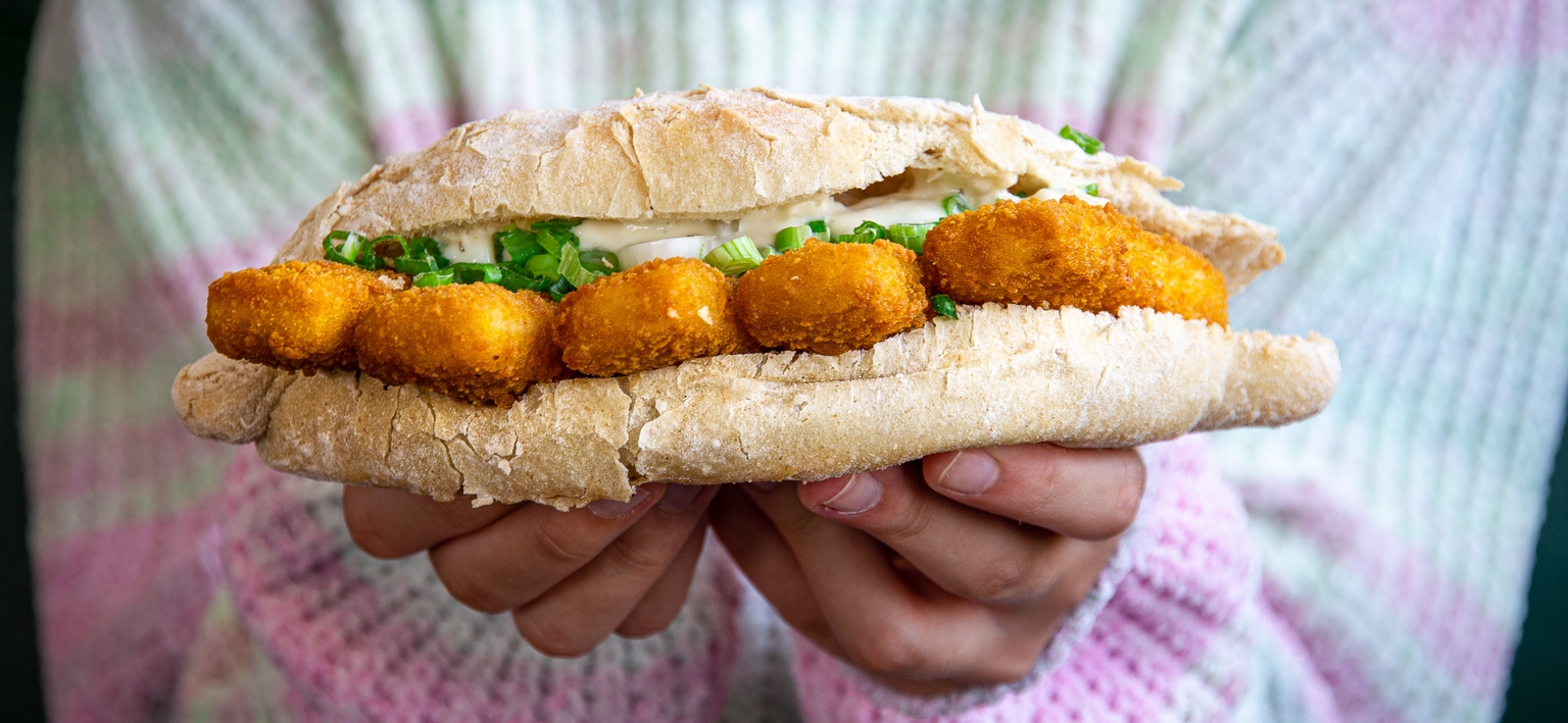A delicious fish finger sandwich