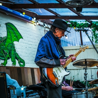 Laurie playing with East Coast Blues Band at the Green Dragon