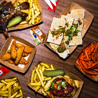 Overhead shot of food